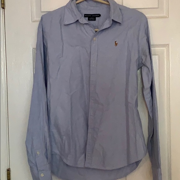 Ralph Lauren Tops - Women’s slim fit baby blue Ralph Lauren button up